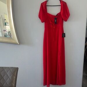 Lulu's Vibrant Red Maxi Dress